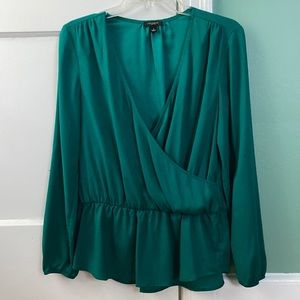 Ann Taylor green wrap top